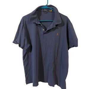 Polo Ralph Lauren Mens Blue Pony Logo Short Sleeve Classic Fit Polo Shirt XL